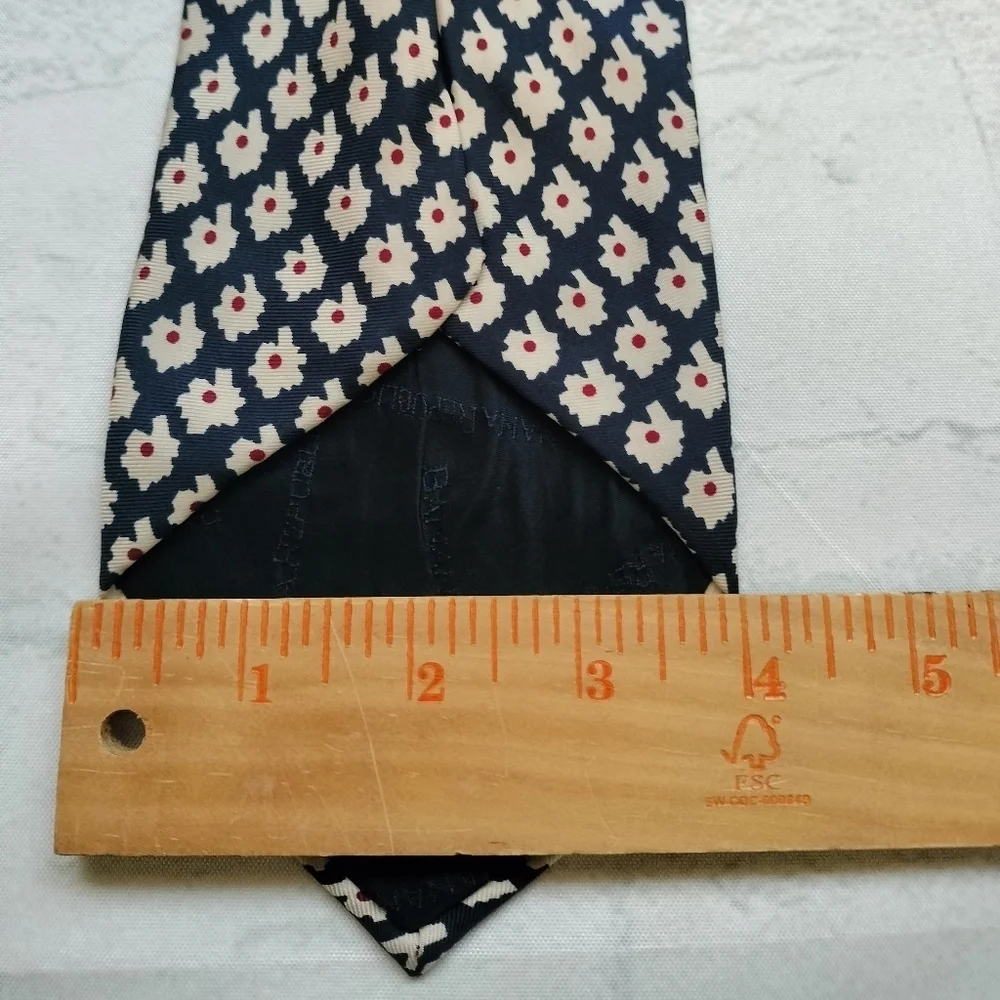 Banana Republic Navy Floral Abstract Men's Silk Tie Made in Italy Formal Classic